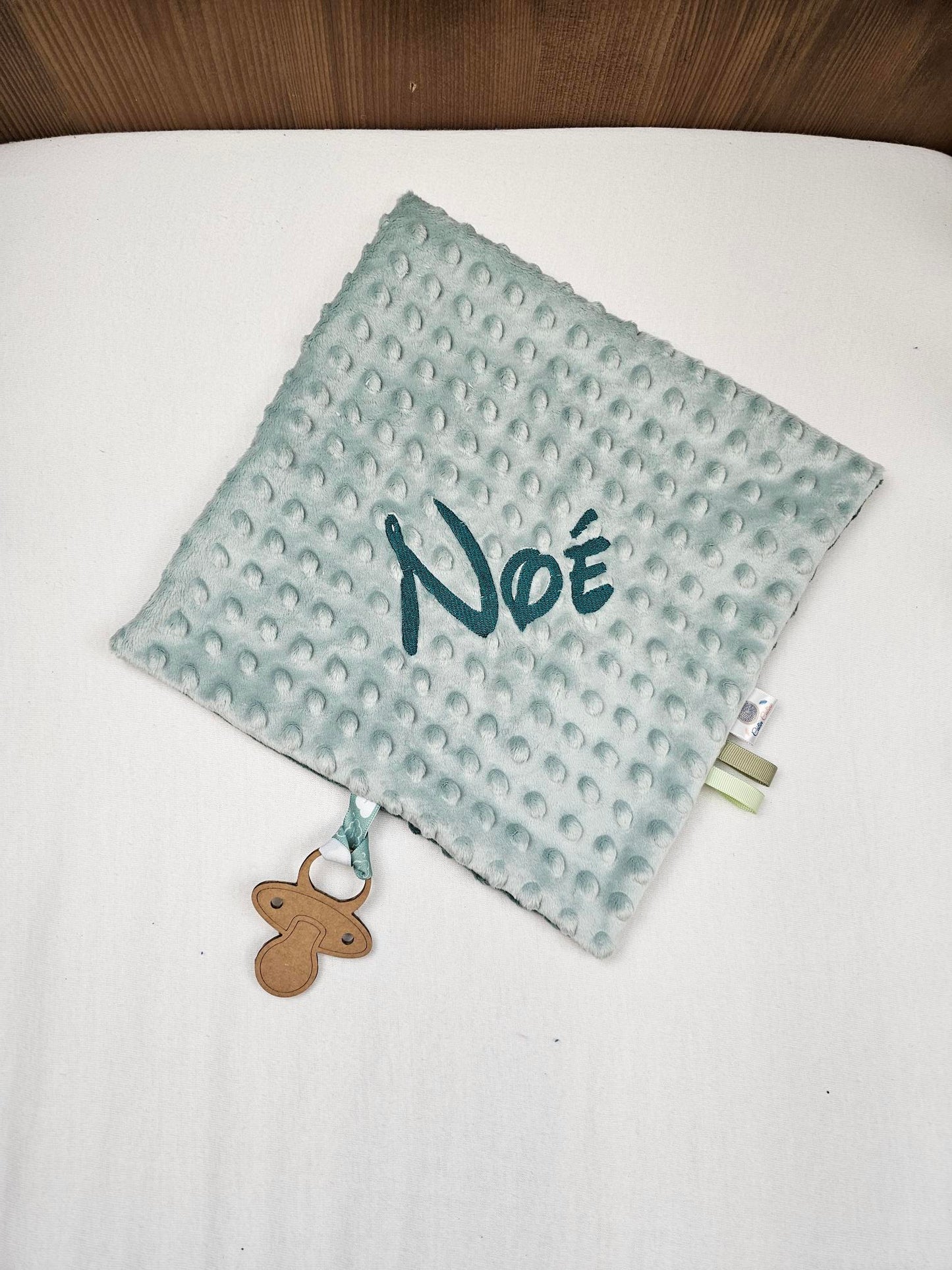Créez Votre Doudou Minky Carré Personnalisé | 30cm | Garçon - Calincaline.be