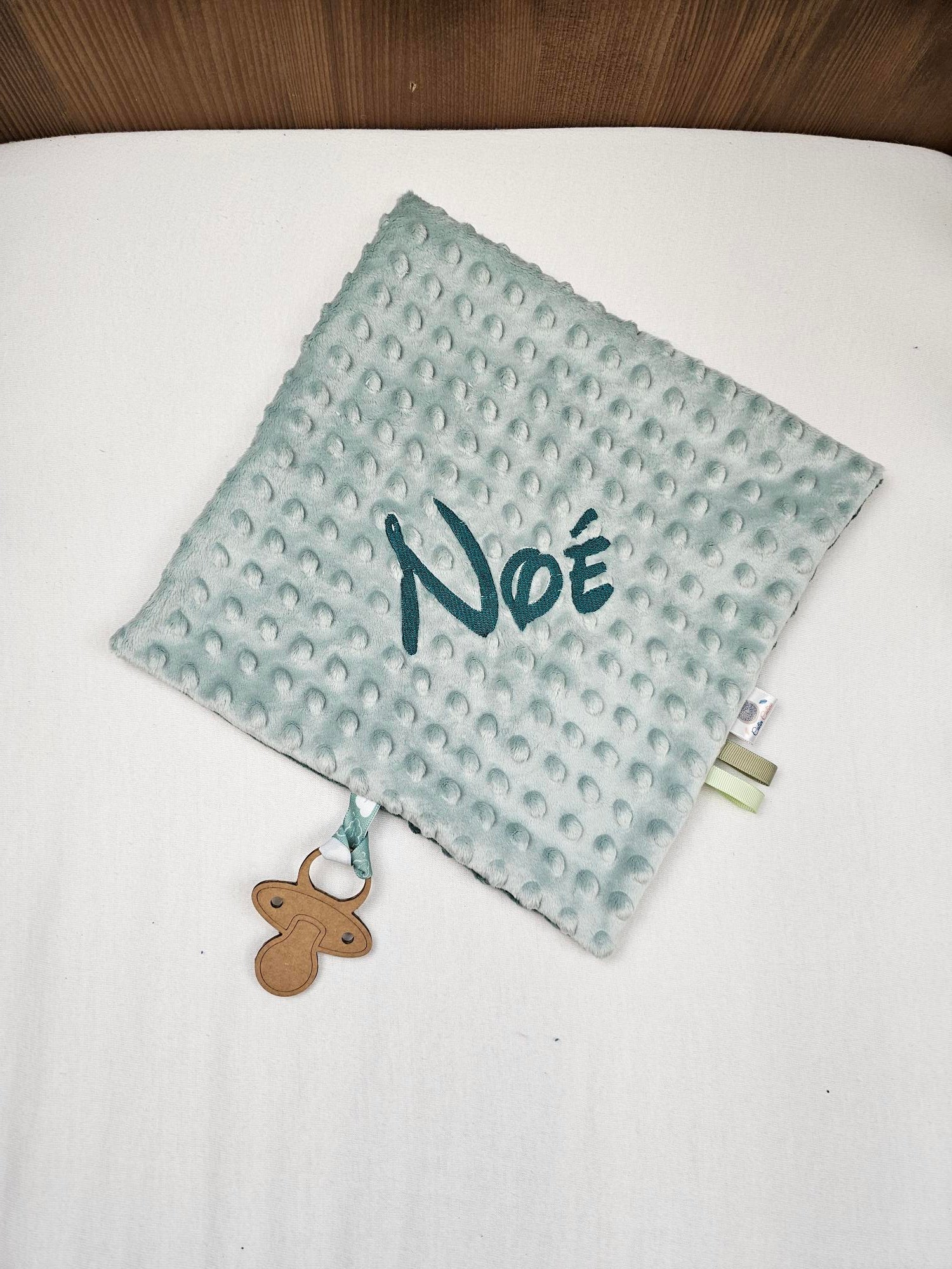 Créez Votre Doudou Minky Carré Personnalisé | 30cm | Garçon - Calincaline.be