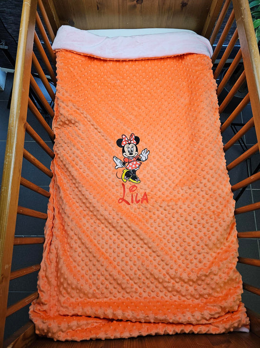 Créez Votre Couverture Bébé Brodée 140cm x 90cm | Double Minky Fille