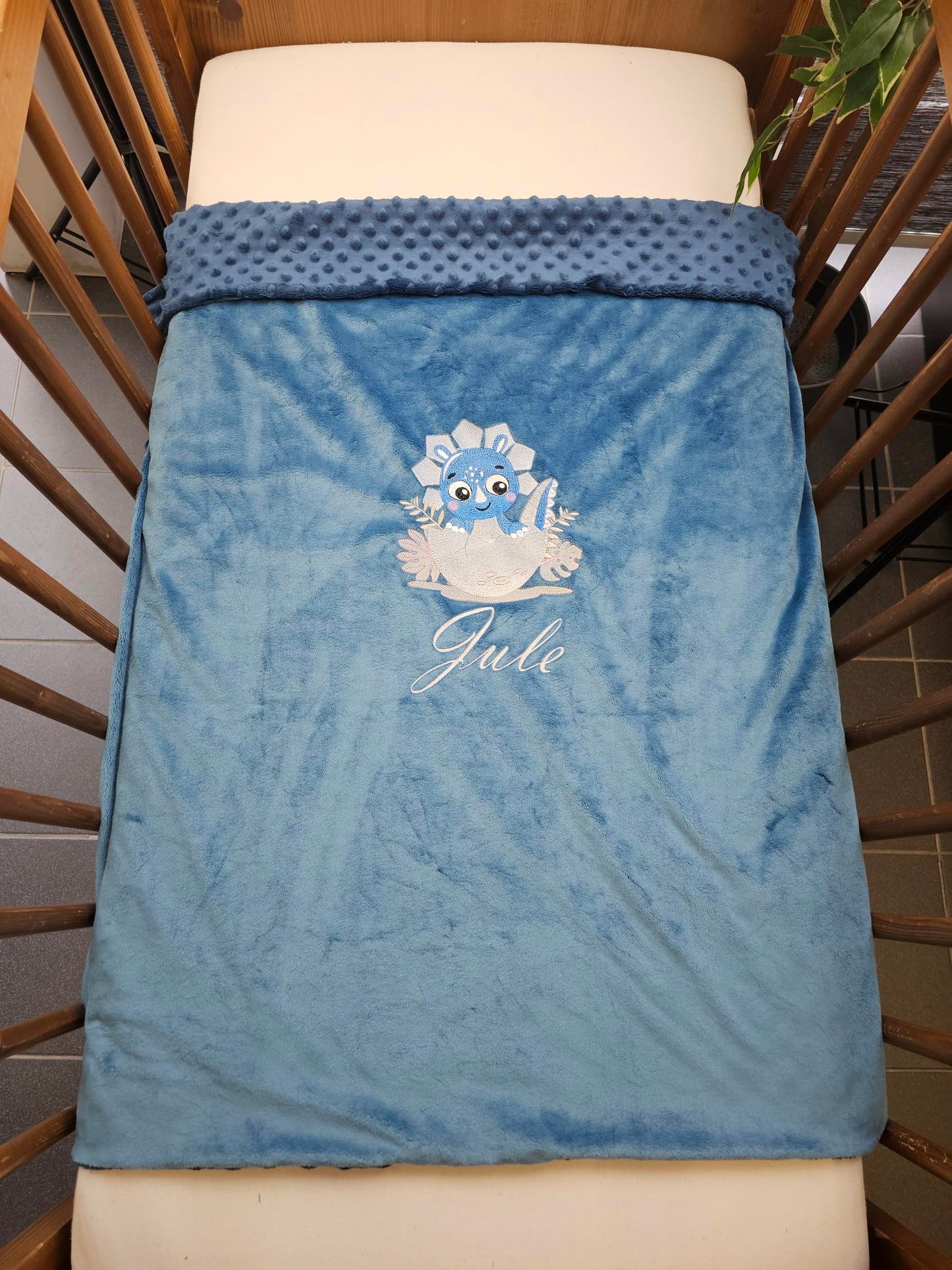 Créez Votre Couverture Bébé Brodée 75cm x 100cm | Modèle Double Minky Garçon