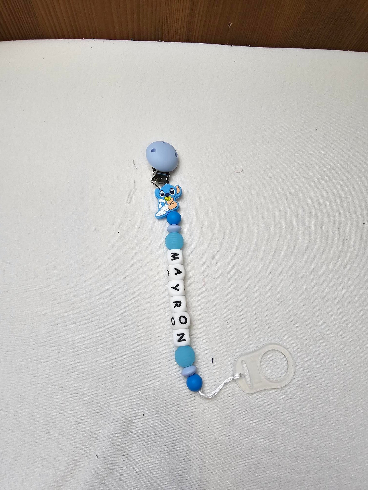 Attache Sucette A Perles En Silicone | Prénom Personnalisée | Baby Stitch