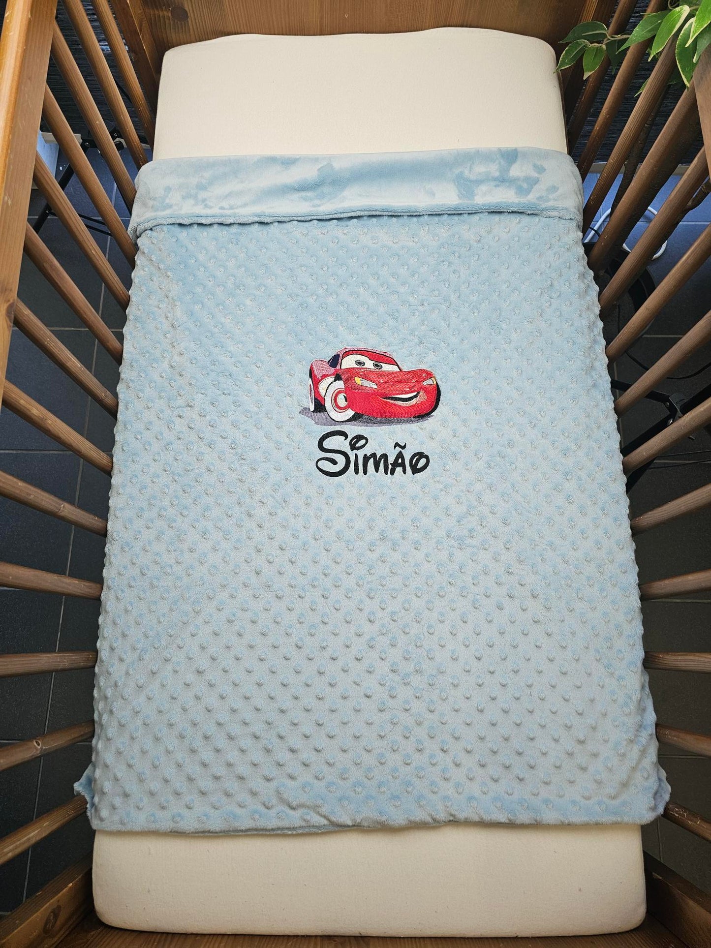 Créez Votre Couverture Bébé Brodée 75cm x 100cm | Modèle Double Minky Garçon