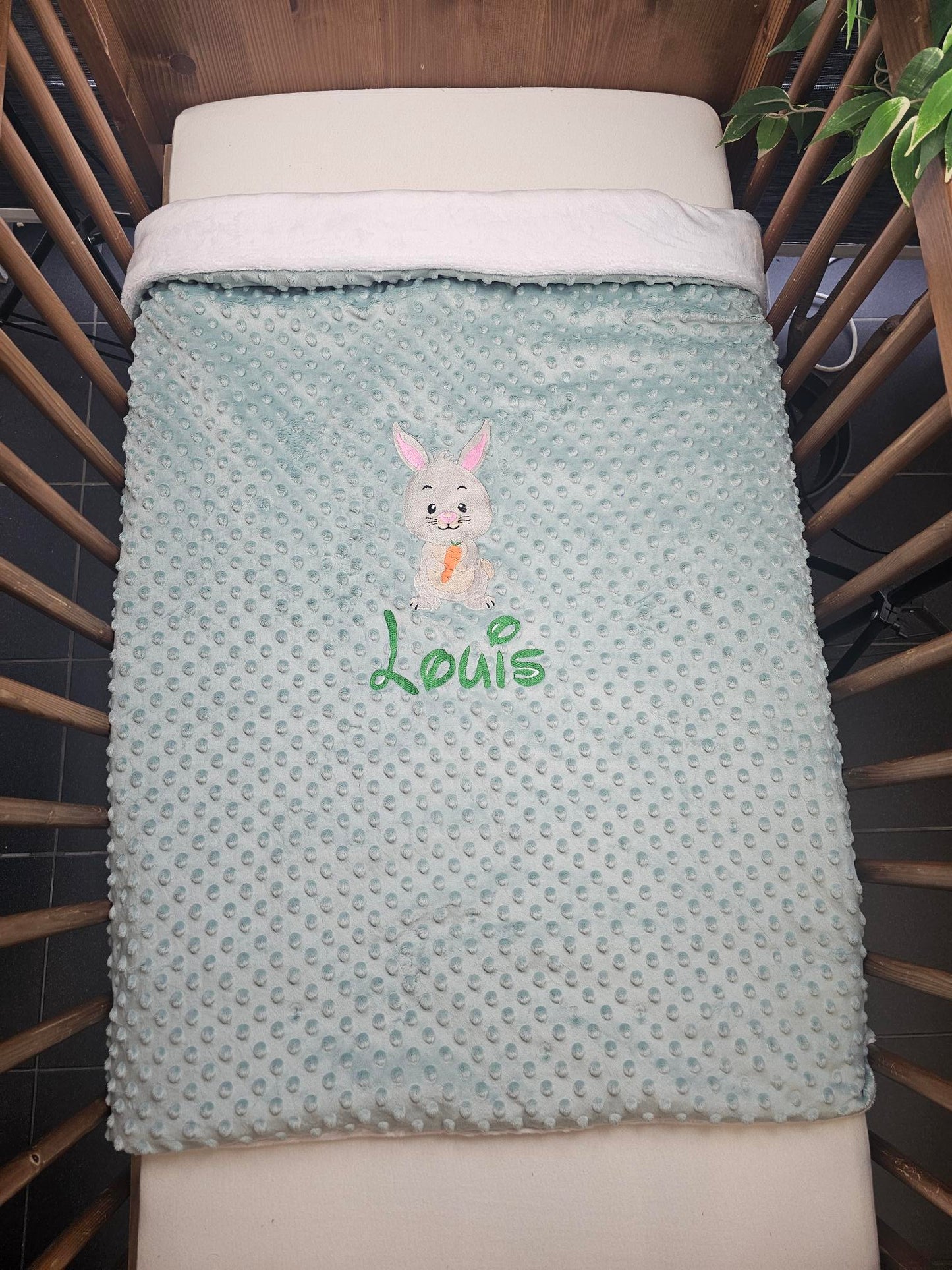 Créez Votre Couverture Bébé Brodée 75cm x 100cm | Modèle Double Minky Garçon