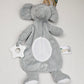 Doudou Eléphant 28cm Gris Avec Anneau de Dentition | Prénom Brodé