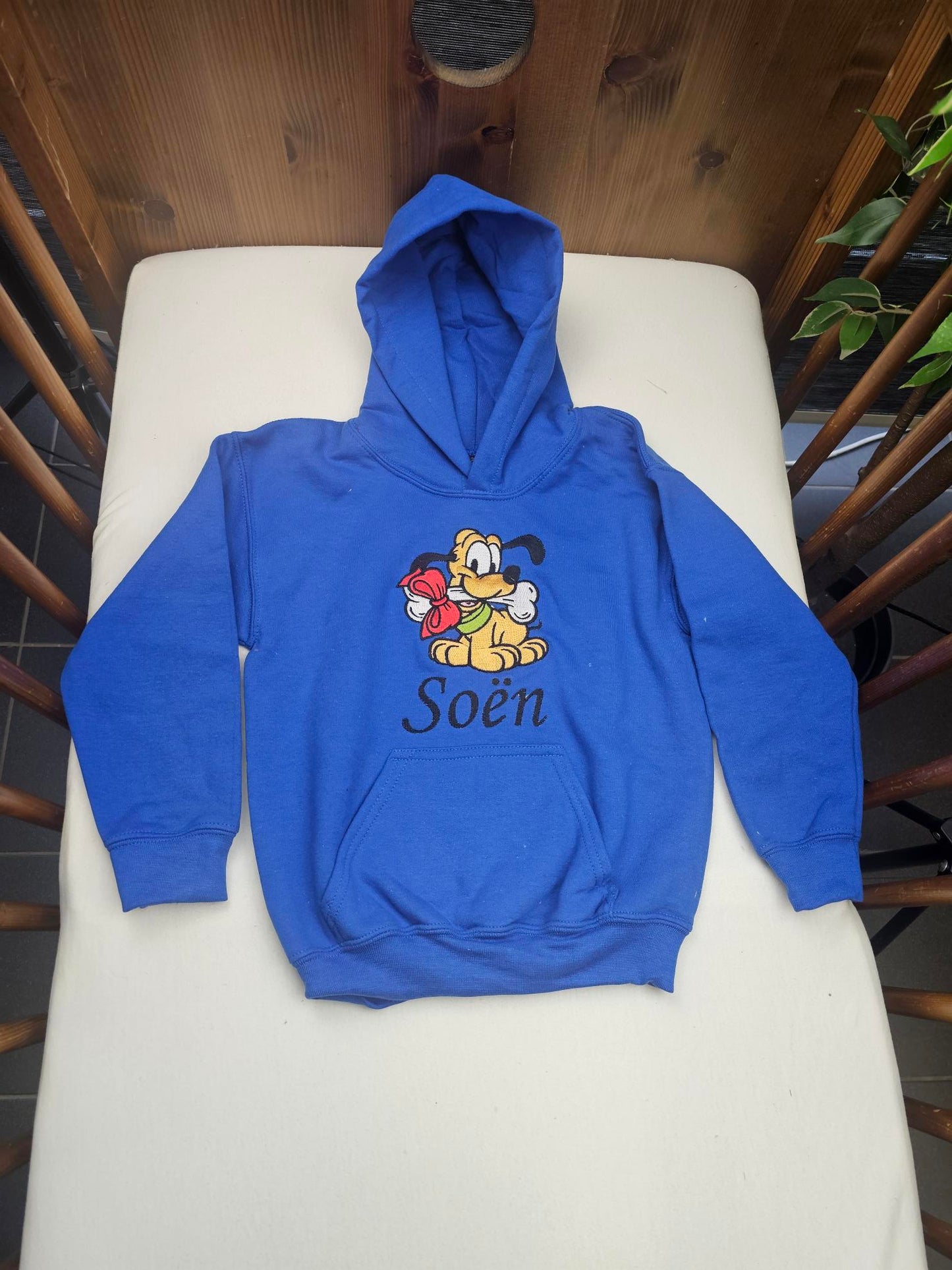 Hoodies Enfant Bleu Royal A Capuche | 3-4 ans XS | Broderie Personnalisée