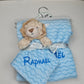 Pack Bébé A Personnaliser | Couverture Eté Bleue 75cm x 90cm + Doudou Lion 35cm