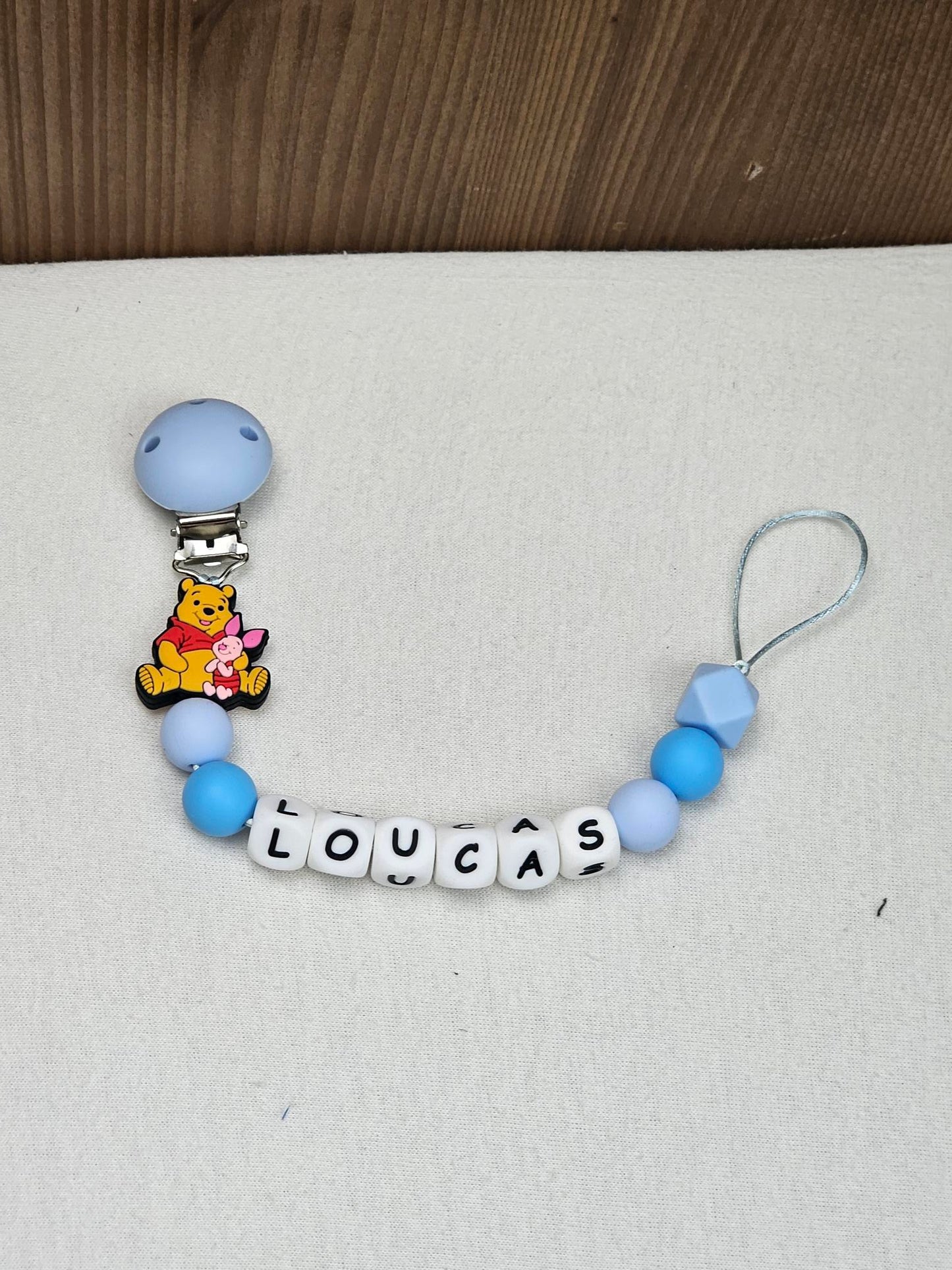 Attache Sucette A Perles En Silicone | Prénom Personnalisée | Winnie & Porcinet