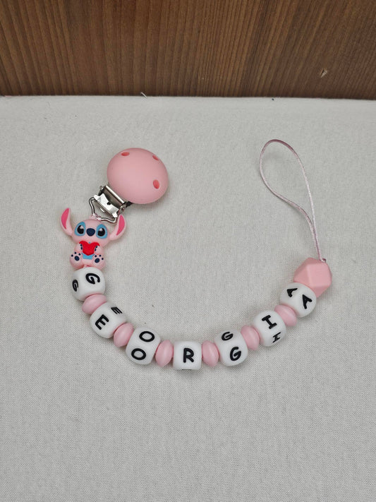 Attache Sucette A Perles En Silicone | Prénom Personnalisée | Angel Cœur