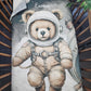 Couverture Plaid Bébé | Ourson Astronaute | 70cm x 95cm | A Personnaliser