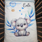Couverture Plaid Bébé | Koala Ballon Bleu | 70cm x 95cm | A Personnaliser