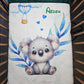 Couverture Plaid Bébé | Koala Ballon Bleu | 70cm x 95cm | A Personnaliser