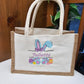 Petit Sac en Jute 23cm Personnalisé | Pâques | Œufs Fille