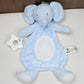 Doudou Eléphant 28cm Bleu Avec Anneau de Dentition | Prénom Brodé