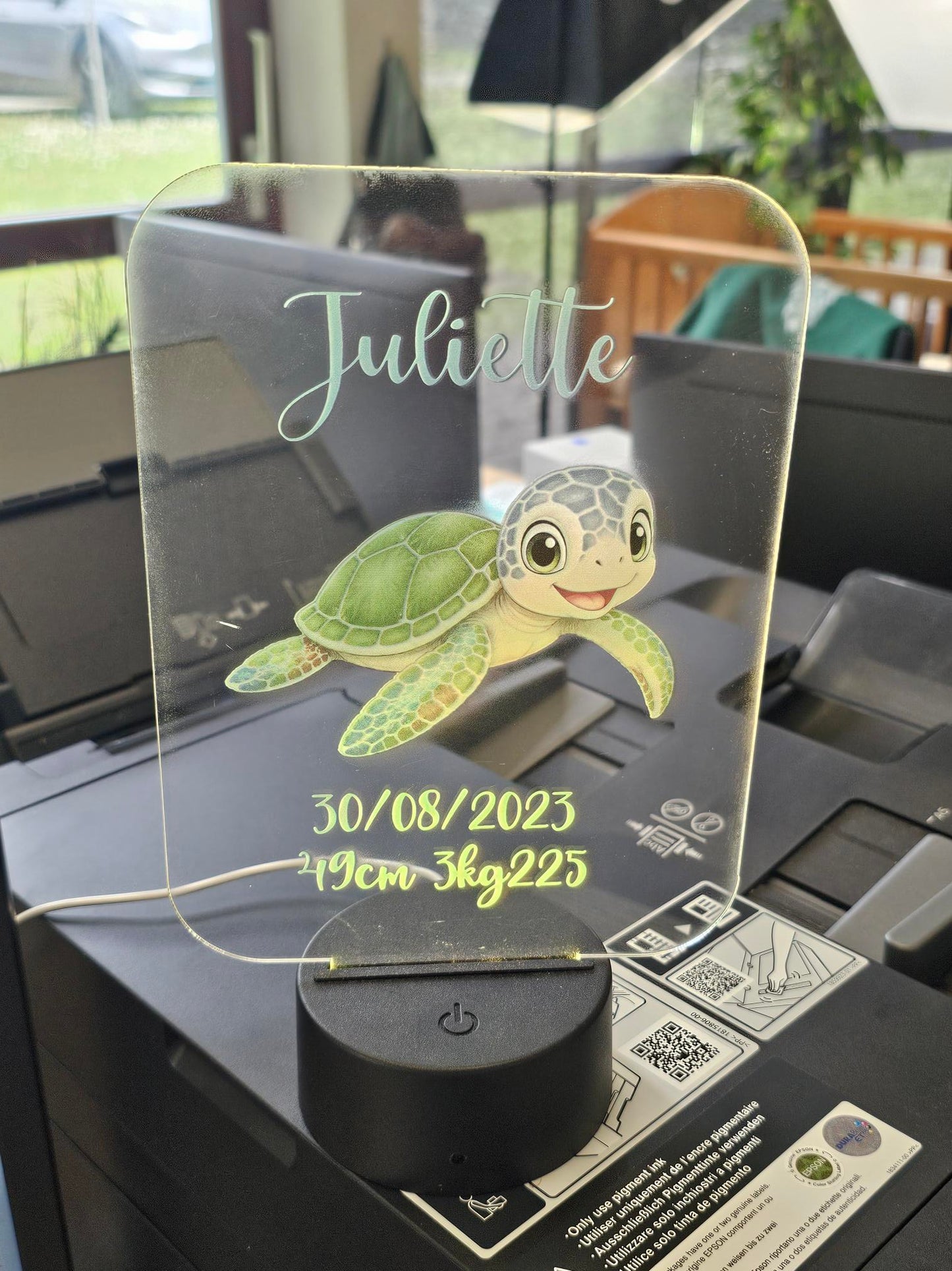 Veilleuse LED 15cm Personnalisée en Couleur | Plexi Rectangle