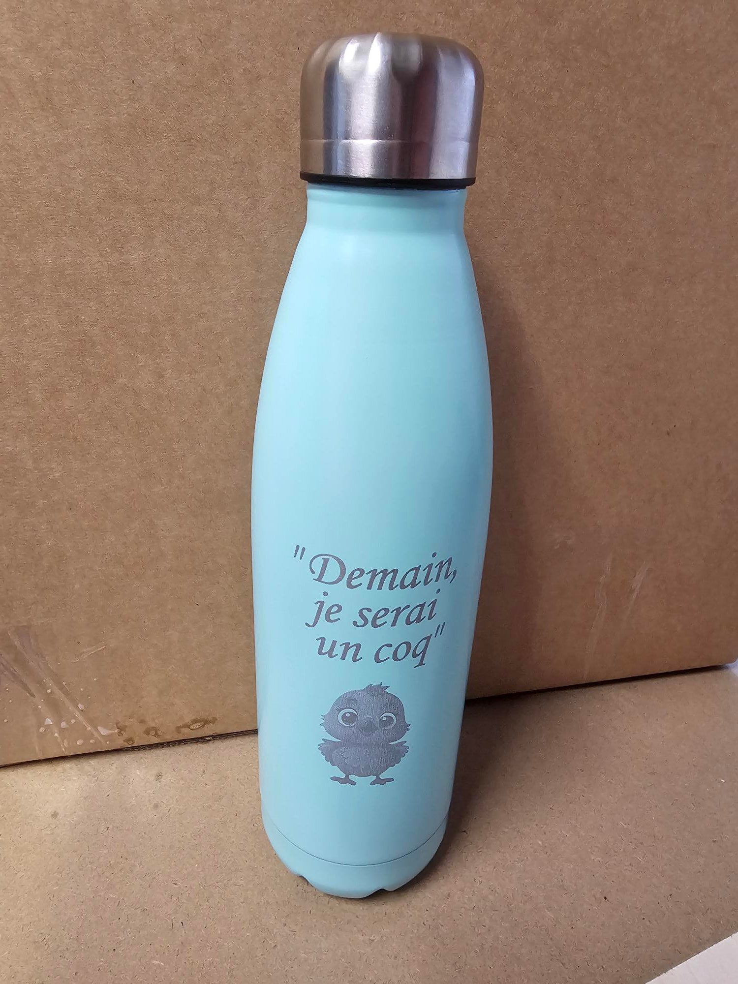 Gourde en Acier Inox 750 ml | Vert Turquoise | Gravure Personnalisée