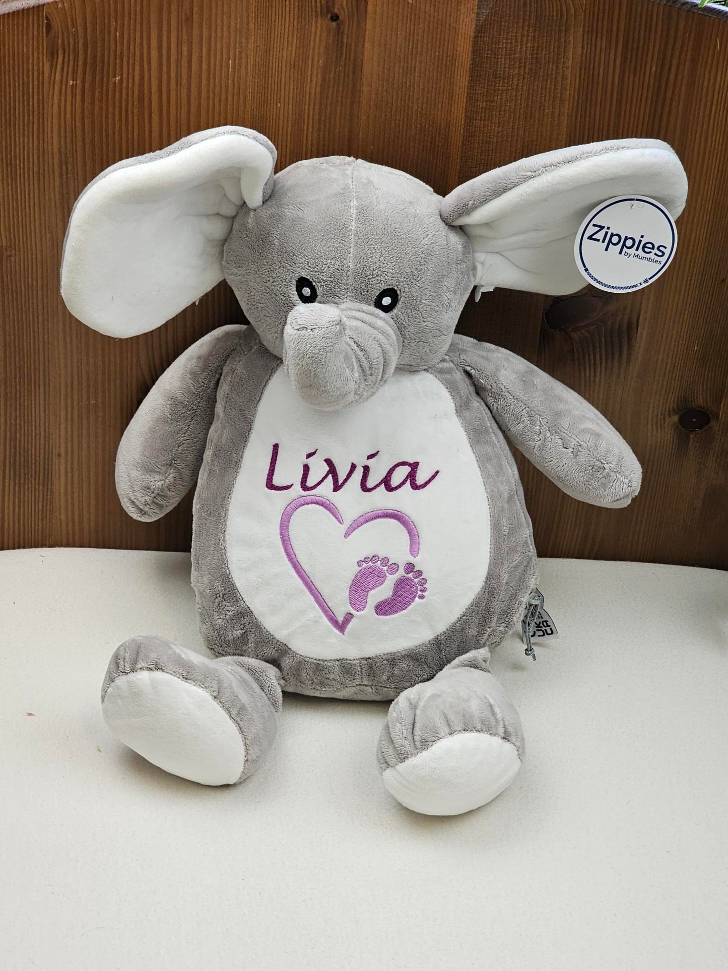 Peluche Mumbles Zippies Brodée | Eléphant | A personnaliser
