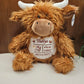 Peluche Mumbles Zippies Brodée | Vache Highland | A personnaliser