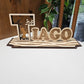 Prénom avec lettre 3D en bois | Avec pied à poser | A personnaliser | 10cm x 29cm