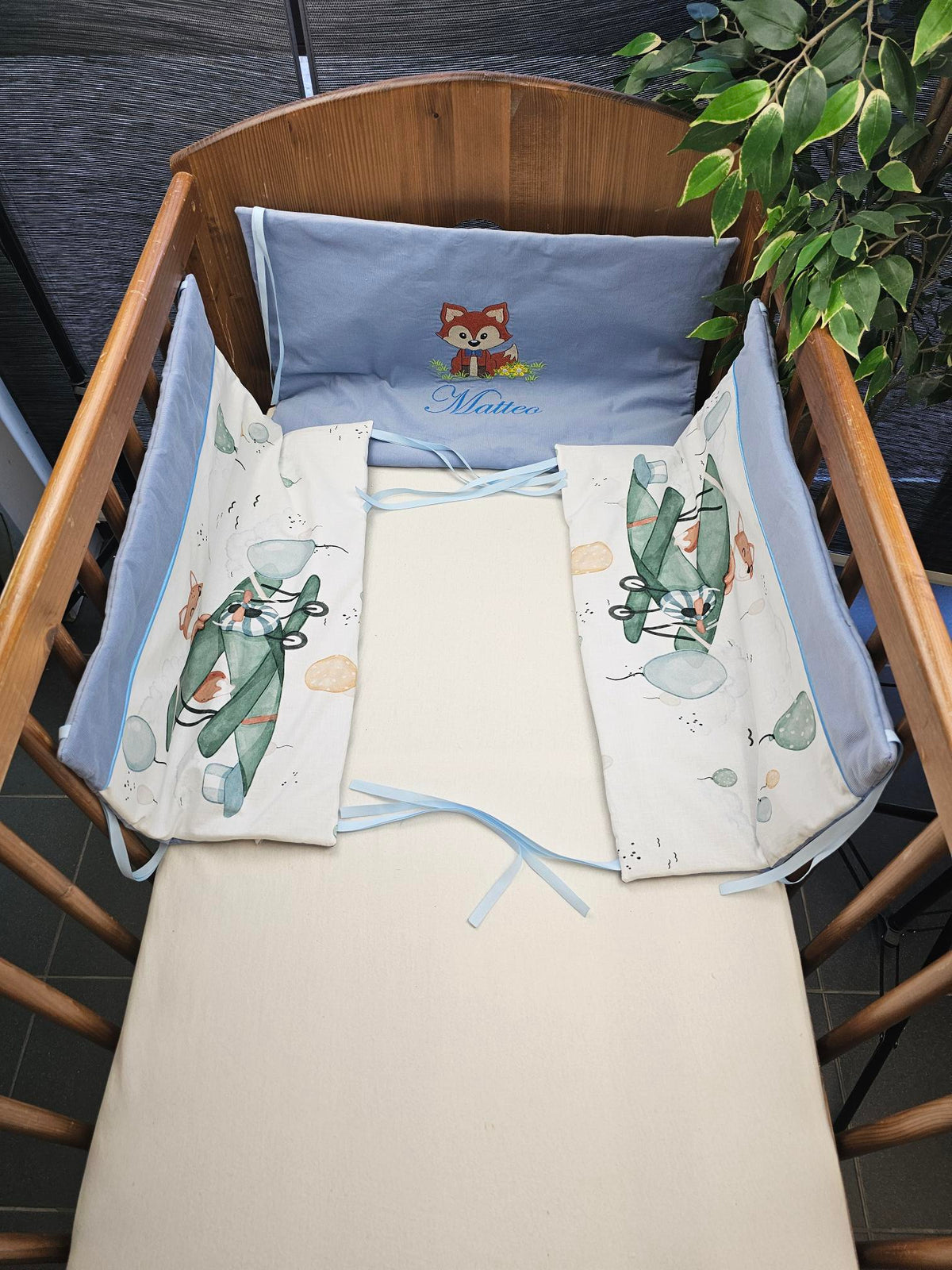 Tour de lit -Vuli- Renard Pilote | 3 panneaux 60cm x 40cm | A personnaliser