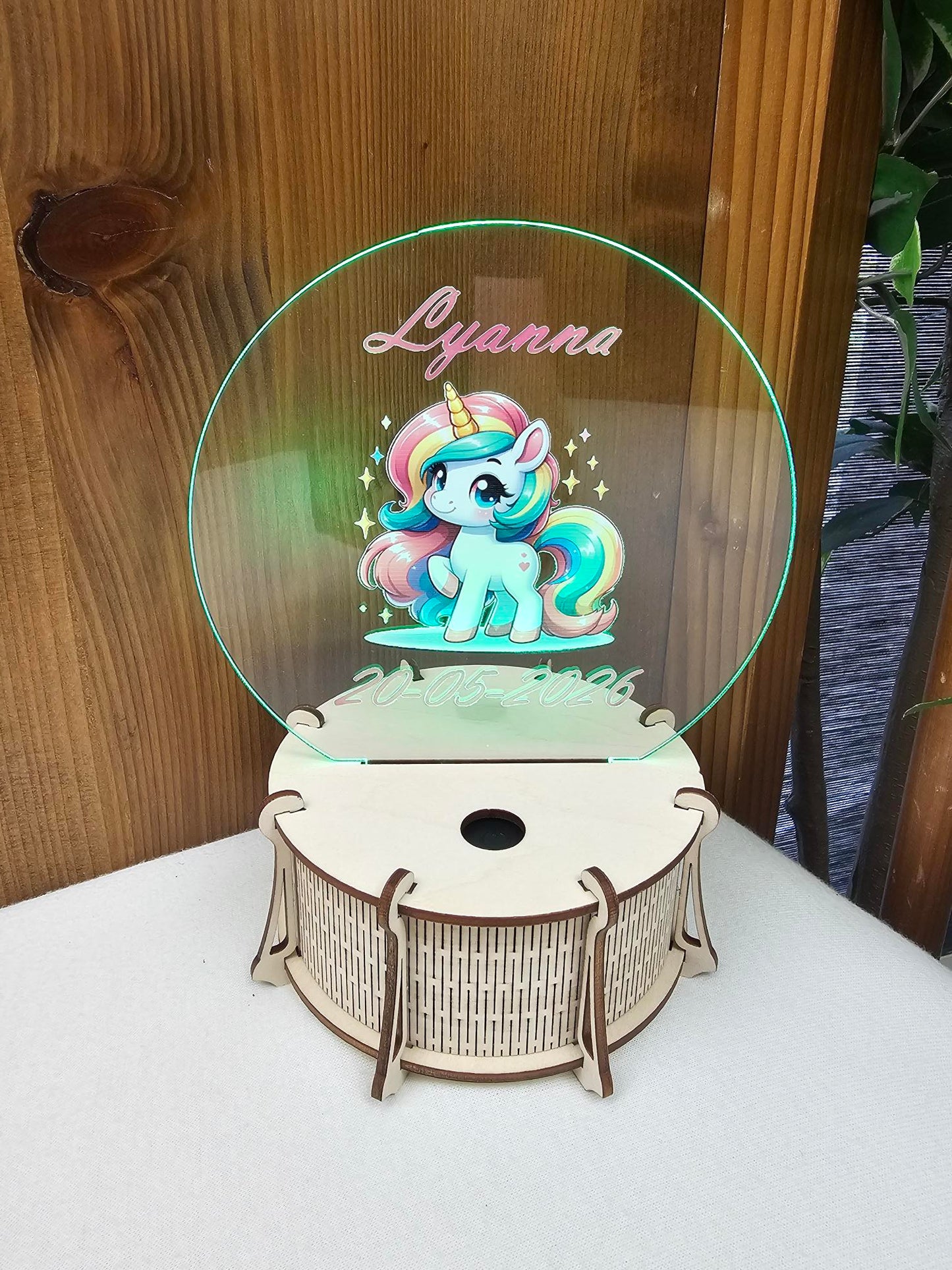 Veilleuse LED 15cm Personnalisée en Couleur | Plexi Rond