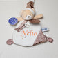Doudou Ourson Plat "Je brille dans la nuit" Personnalisé | BabyNat