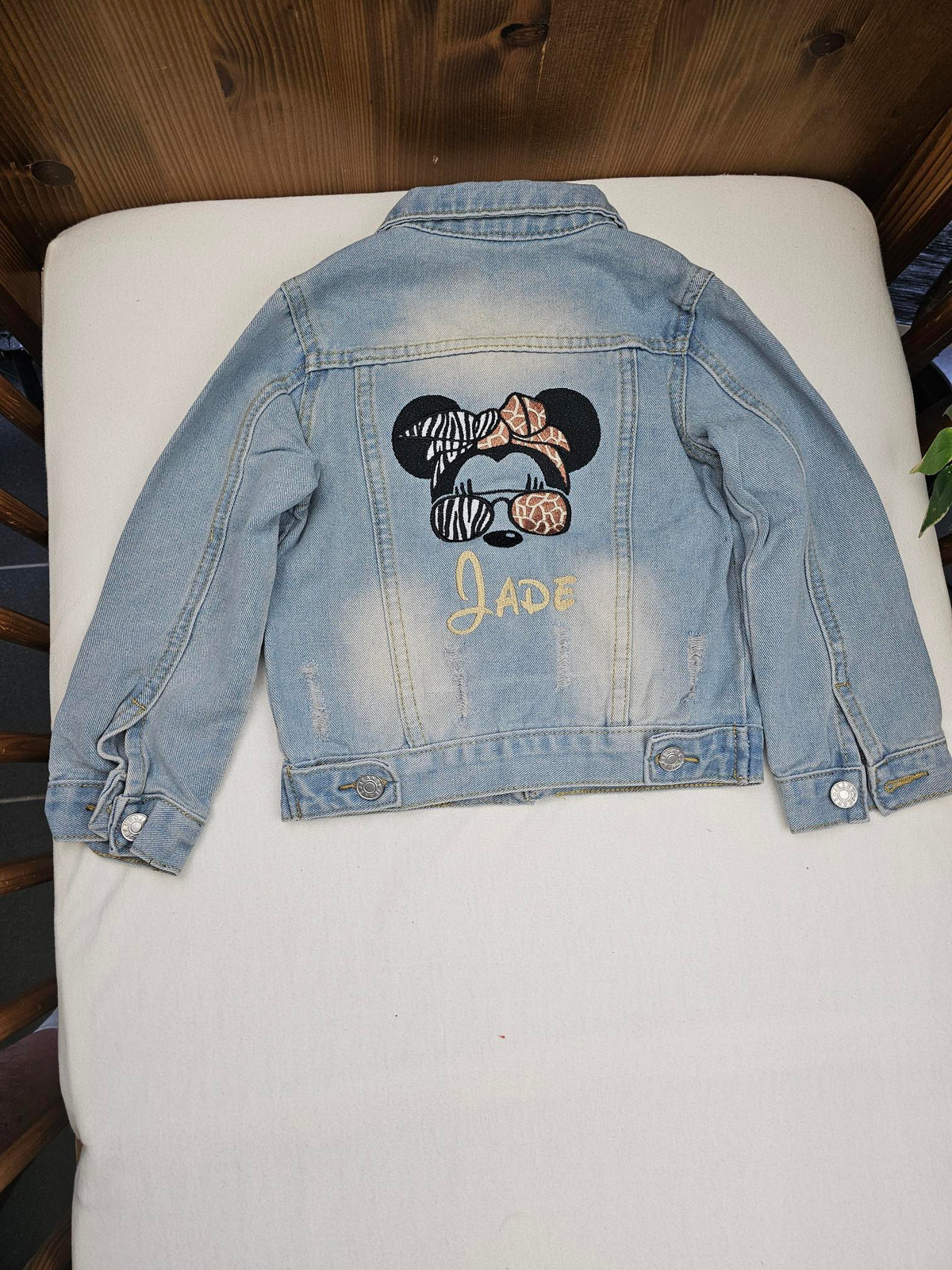 Veste en Jeans Enfant Bleu Clair Stripes | 2-3 ans | Broderie Personnalisée