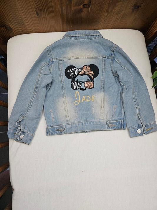 Veste en Jeans Enfant Bleu Clair Stripes | 2-3 ans | Broderie Personnalisée