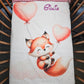 Couverture Plaid Bébé | Renard & Ballon Coeur | 70cm x 95cm | A Personnaliser