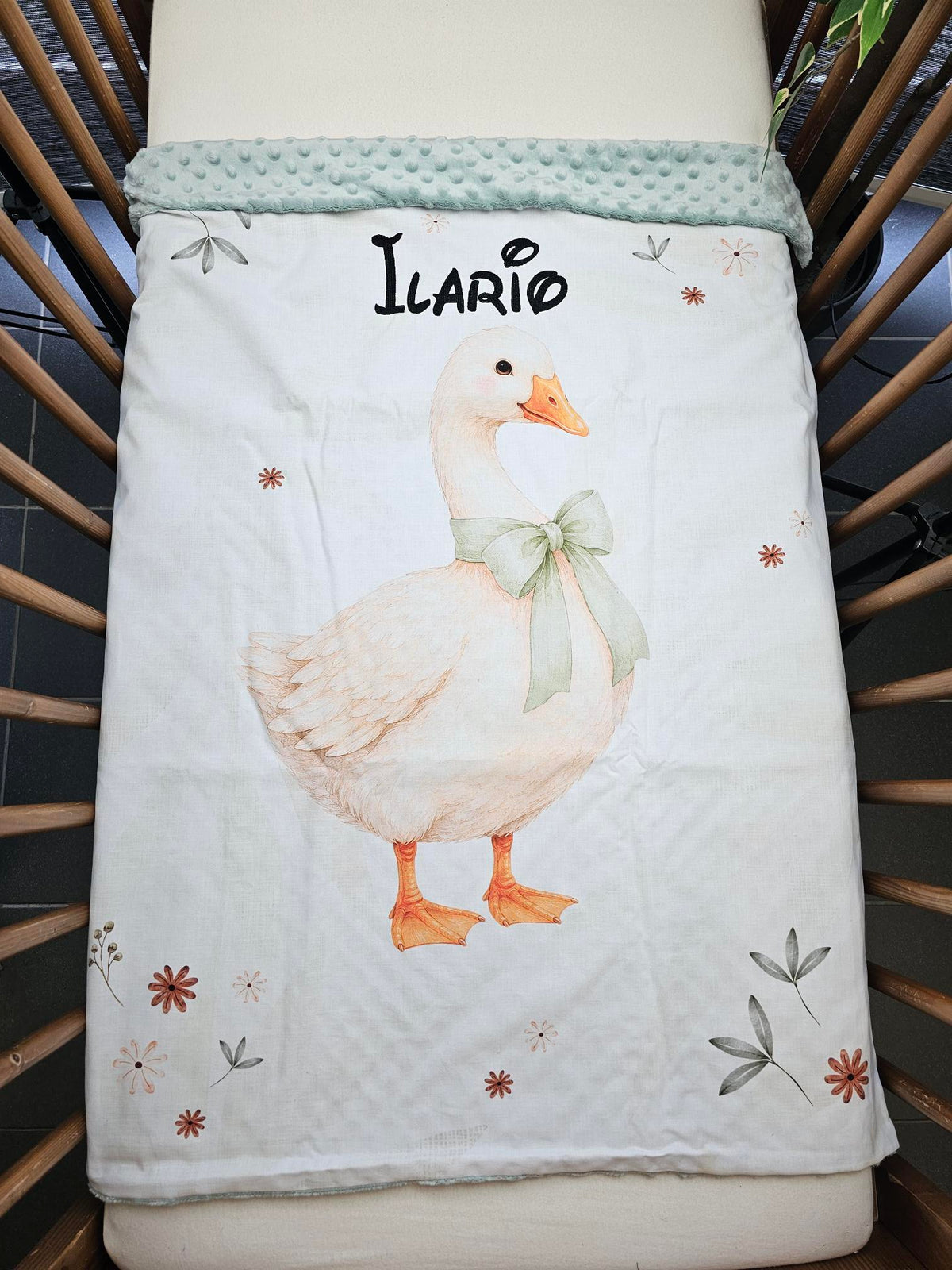 Couverture Plaid Bébé | Oie dans les Prés | 70cm x 95cm | A Personnaliser