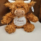 Peluche Mumbles Zippies Brodée | Vache Highland | A personnaliser