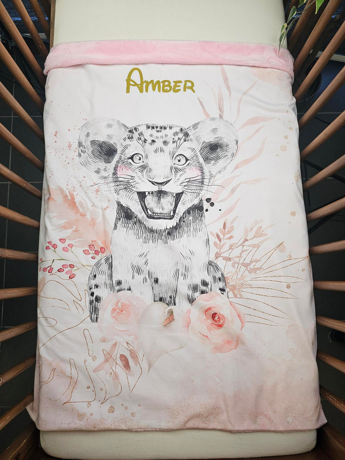 Couverture Plaid Lionceau Gold | 70cm x 95cm | Couleur minky au choix