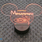 Veilleuse LED enfant personnalisée | Tête Mickey | Avec prénom et personnage