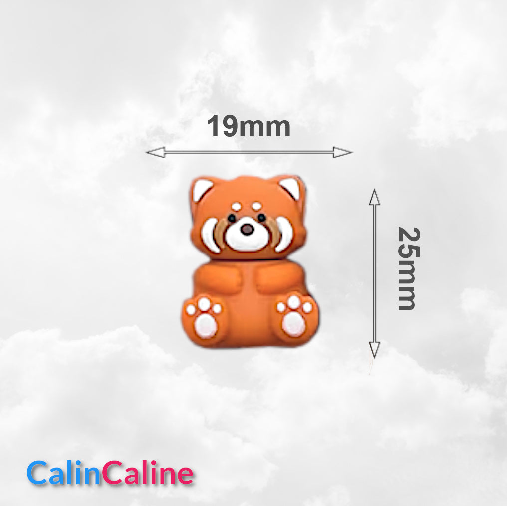 Attache Sucette A Perles En Silicone | Prénom Personnalisée | Panda Roux