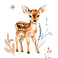 Couverture Plaid Biche Forêt Enchantée | 70cm x 95cm | Minky au choix