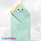 Cape de bain Dinosaure Vert Menthe 0-3 ans | 80cm x 80cm | Prénom Brodé