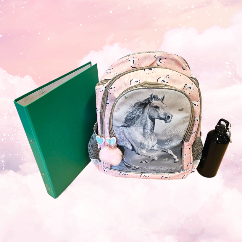 Sac à Dos Enfant Premium 38cm | Cheval Sauvage | 2 Compartiments - Calincaline.be