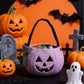 Sac à Bonbons Citrouille Halloween Brodé avec Prénom | Violet