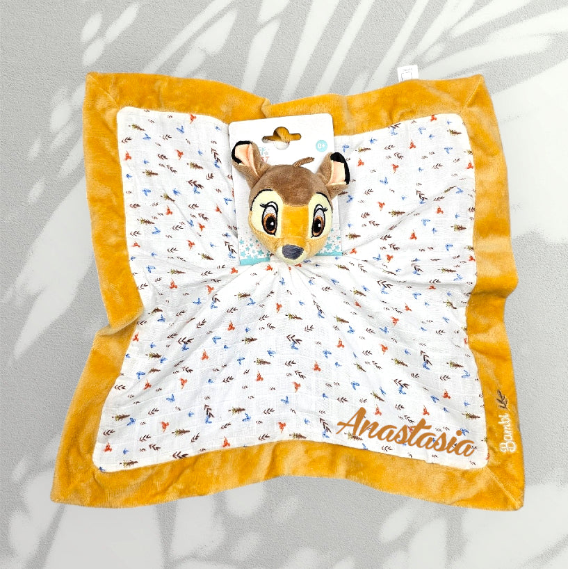 Doudou Mouchoir Disney Bambi Brun Personnalisé | 40cm