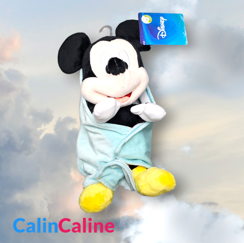 Doudou Peluche Disney Mickey 25cm avec Mouchoir Personnalisé | Nicotoy