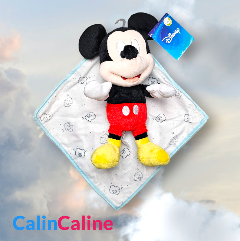 Doudou Peluche Disney Mickey 25cm avec Mouchoir Personnalisé | Nicotoy