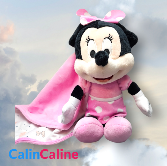 Doudou Peluche Disney Minnie 25cm avec Mouchoir Personnalisé | Nicotoy