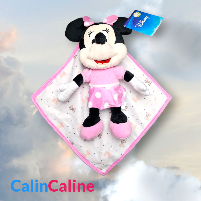 Doudou Peluche Disney Minnie 25cm avec Mouchoir Personnalisé | Nicotoy