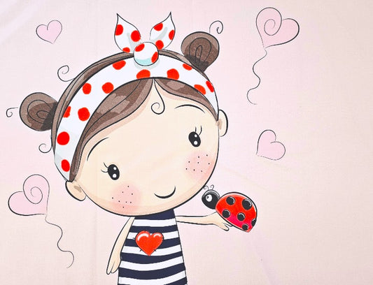 Tour de lit Fille Coccinelle | 3 coussins 60cm x 40cm | Coton et Velours | A personnaliser