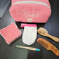 Toilettas + Kam en Borstel + Tandenborstel + Doekjes en Handschoenen | Om te personaliseren - Calincaline.be