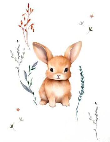 Couverture Plaid Lapin Forêt Enchantée | 70cm x 95cm | Minky au choix