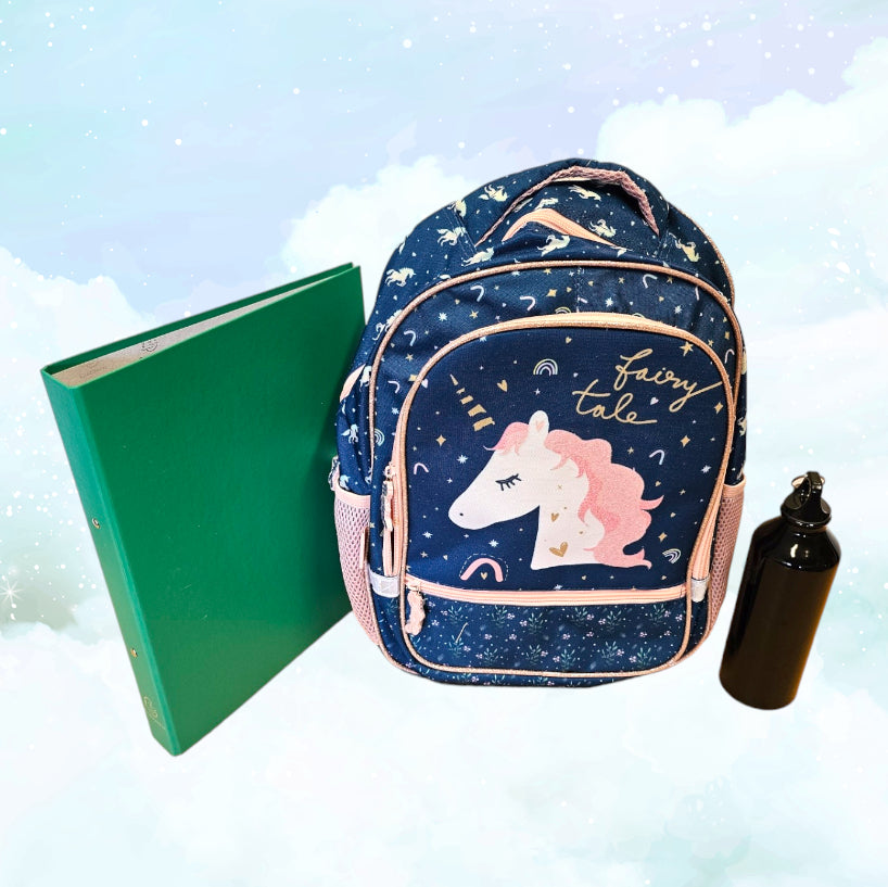 Sac à Dos Enfant Premium 41cm | Licorne Bleu | 2 Compartiments