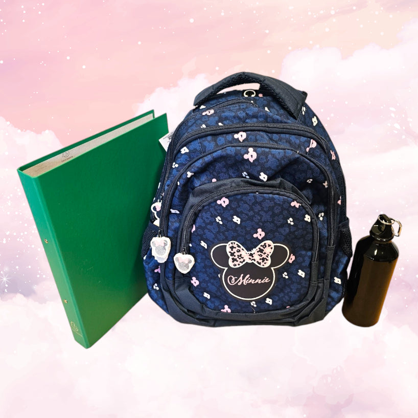 Sac à Dos Enfant Premium 39cm | Minnie Bleu | 3 Compartiments