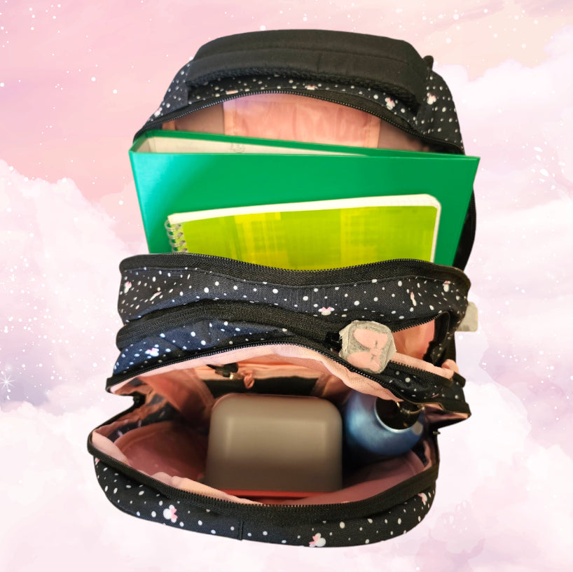Sac à Dos Enfant Premium 39cm | Minnie Rainbow | 3 Compartiments - Calincaline.be