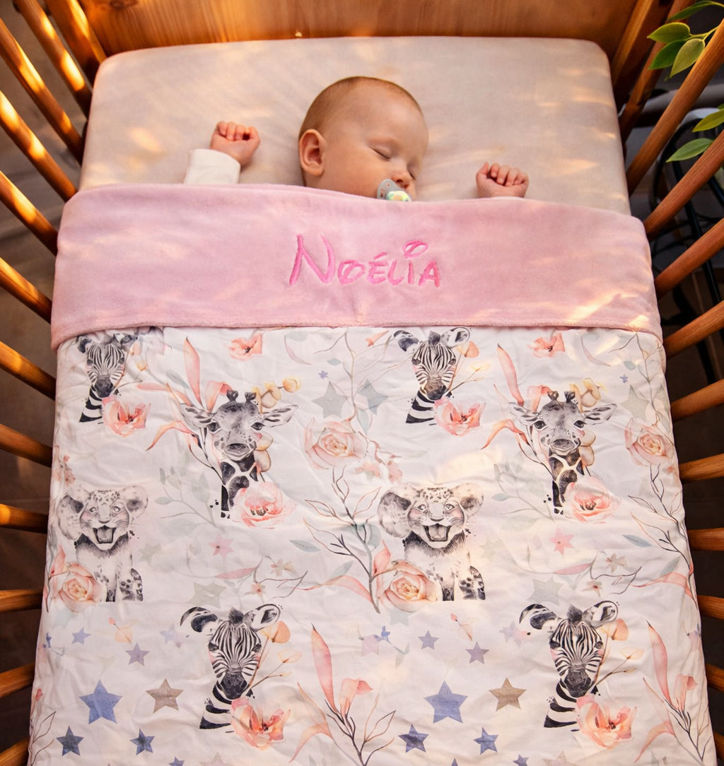 Créez Votre Couverture Bébé 70cm x 95cm | Coton et Minky Fille