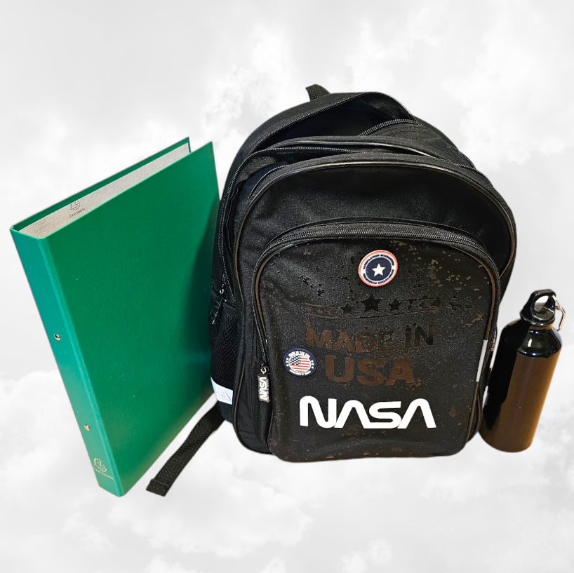 Sac à Dos Enfant Premium 41cm | Nasa Noir | 2 Compartiments